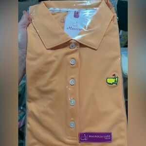 Magnolia Lane Women’s Masters Peach/Mango Golf Polo with Embroidered Logo